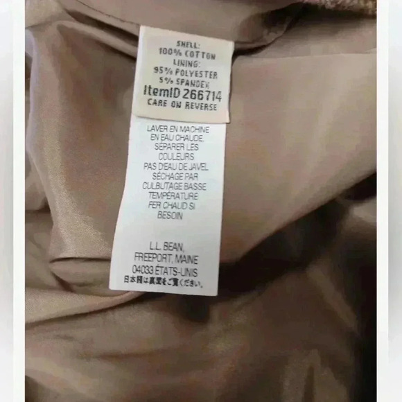 L.L. Bean Classic Fit  Brown Ankle Lined Pants Trousers Size 10P - Picture 9 of 10